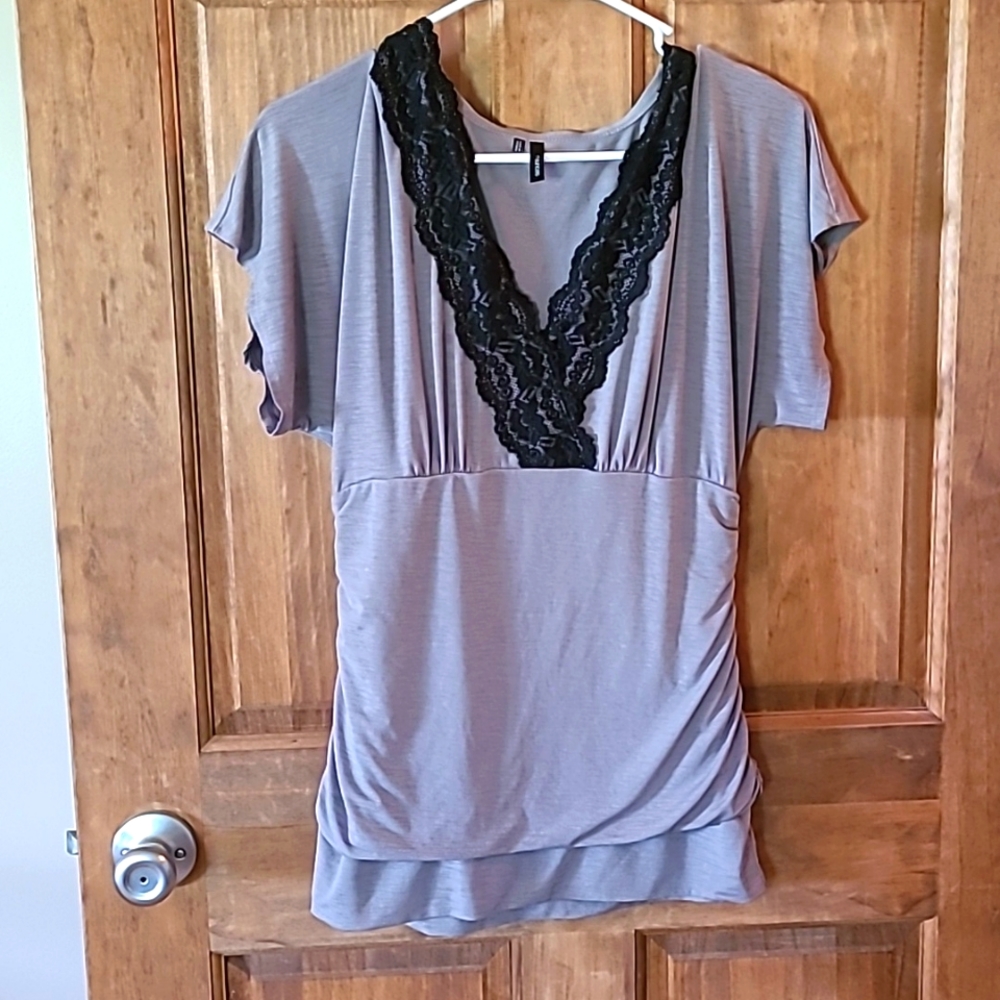 Maurices Medium dress shirt, gray and black